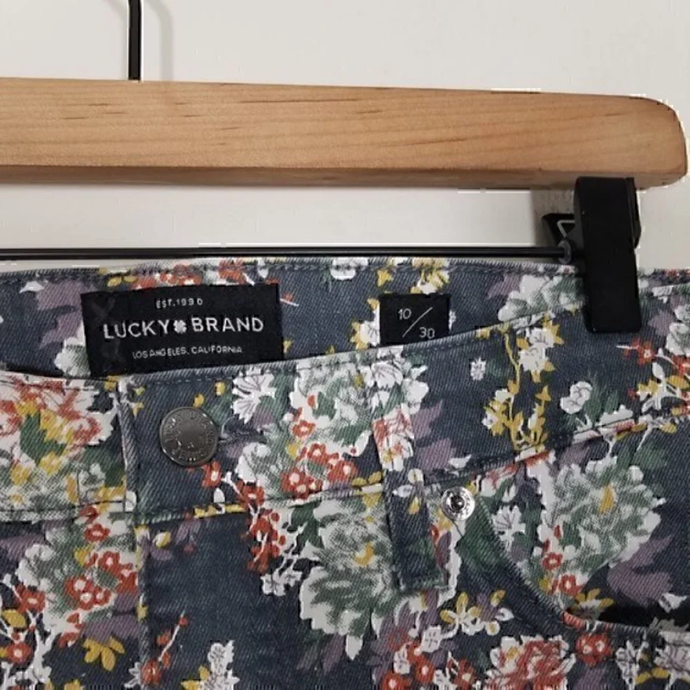 Lucky Brand Ava Crop Floral Stretch Jeans Size 10/30